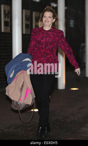 Andrea Lowe outside ITV Studios  Featuring: Andrea Lowe Where: London, United Kingdom When: 11 Feb 2014 Stock Photo