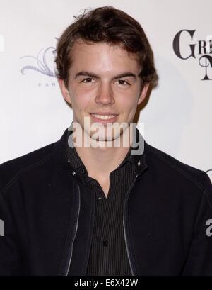 Celebrities attend Paris Hilton's Birthday Party at Greystone Manor.  Featuring: Caleb Mixson Where: Los Angeles, California, United States When: 16 Feb 2014 Stock Photo