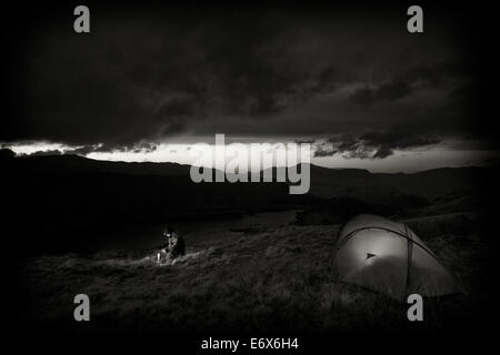 Camping in the dark.  credit: LEE RAMSDEN / ALAMY Stock Photo