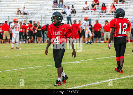 Players of the Port Charlotte High School Junior Varsity  Football team on the field Stock Photo