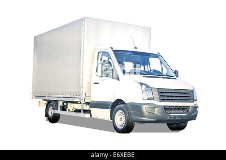 White Truck Isolated Stock Photo