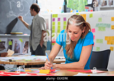 Engineering instructor demonstrating project bubble diagram to students the man with Aspergers Stock Photo