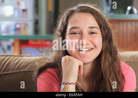 Portrait of a teen girl smiling Stock Photo