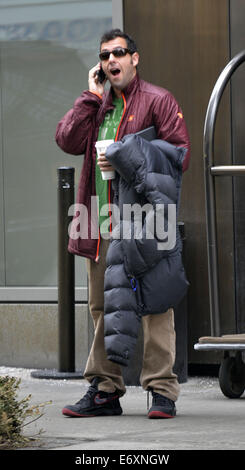 Adam Sandler leaving his hotel  Featuring: Adam Sandler Where: Manhattan, New York, United States When: 27 Feb 2014 Stock Photo