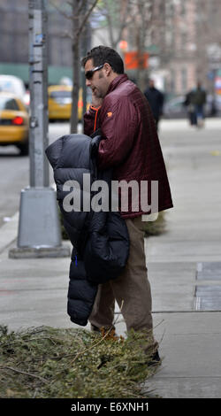 Adam Sandler leaving his hotel  Featuring: Adam Sandler Where: Manhattan, New York, United States When: 27 Feb 2014 Stock Photo