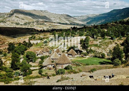 Landscape in the Ethiopian Highlands, Ethiopia, Africa Stock Photo