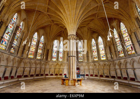 The interior of the Chapter House, Lincoln Cathedral, Lincoln England UK Stock Photo