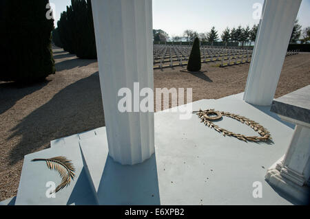 Italian Cemetery, Cimitero Militare Italiano, Chambrecy to the west of Reims, France. March 2014 The Italian Army sent troops Stock Photo