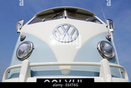 Front bonnet Volkswagen 1960s Camper Van Stock Photo