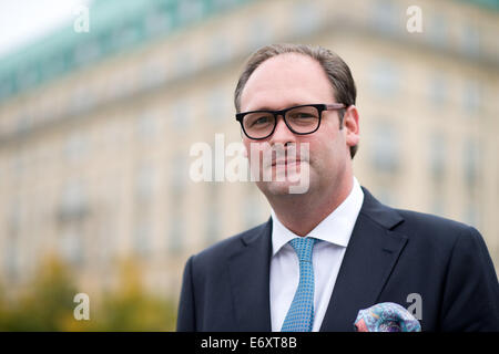 Berlin, Germany. 01st Sep, 2014. Emile Bootsma stands in front of Hotel Adlon in Berlin, Germany, 01 September 2014. The Dutchman is the new director of Hotel Adlon Kempinski Berlin. Photo: BERND VON JUTRCZENKA/DPA/Alamy Live News Stock Photo