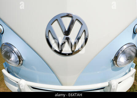 Front bonnet Volkswagen 1960s Camper Van Stock Photo