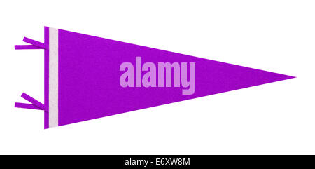 Felt Pennant with Copy Space Isolated on White Background. Stock Photo