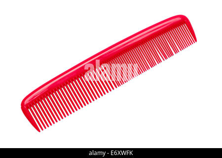 Plastic Hair Comb Isolated on White Background. Stock Photo