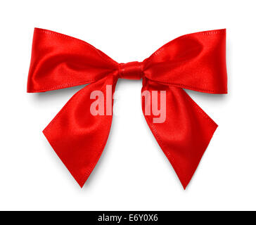 Red Christmas Bow Isolated on White Background. Stock Photo