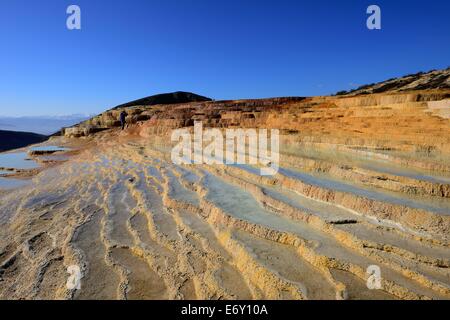 Iran, Mazandaran, Terraced Hot Springs on a sunny day in Badab-e Surt Hot Springs in Mazandaran Province Stock Photo