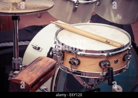 Drum and sticks. Stock Photo