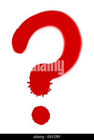Red Question Mark Isolated on White Background. Stock Photo