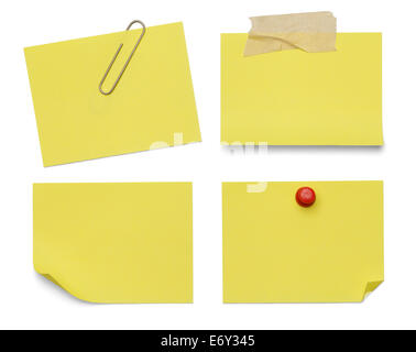 Four Sticky Notes Isolated on White Background. Stock Photo