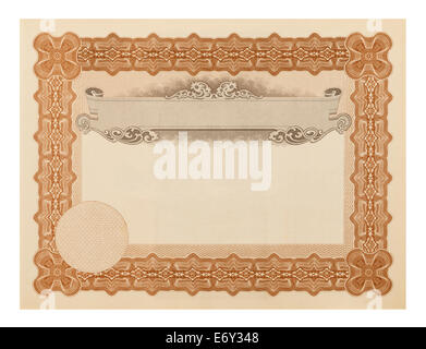 Blank Fancy Diploma Isolated on White Background. Stock Photo