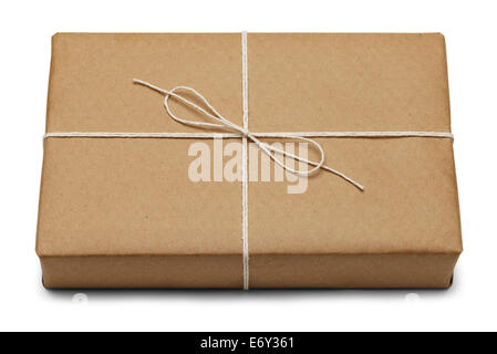 Cardboard box tied with rope Stock Photo - Alamy