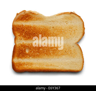 Piece of White Bread Toast Isolated on White Background. Stock Photo