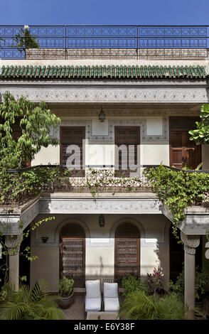 Courtyard, Villa des Orangers, Marrakech, Morocco Stock Photo