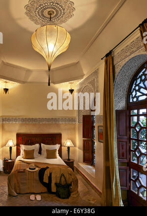 Guest room, Villa des Orangers, Marrakech, Morocco Stock Photo