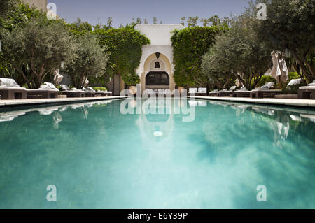 Pool, Villa des Orangers, Marrakech, Morocco Stock Photo