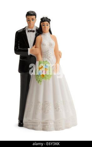 Wedding Cake Topper Isolated on White Background. Stock Photo