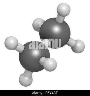 Ethane molecule. Atoms are represented as spheres and are Stock Photo ...