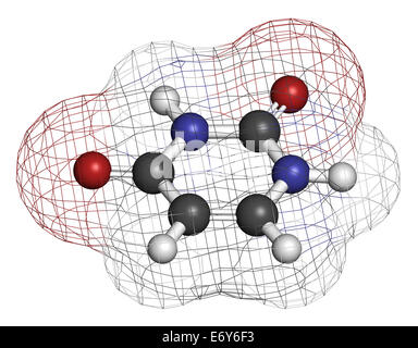 Uracil (U) nucleobase molecule. Present in ribonucleic acid (RNA). Atoms are represented as spheres with conventional color codi Stock Photo