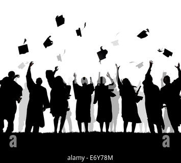 Group Of Diverse International Students Celebrating Graduation Stock Photo