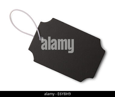 Black Slate Tag with Copy Space Isolated on White Background. Stock Photo