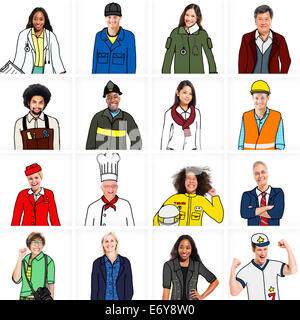 Diverse People in Professional Occupation Concept Stock Photo
