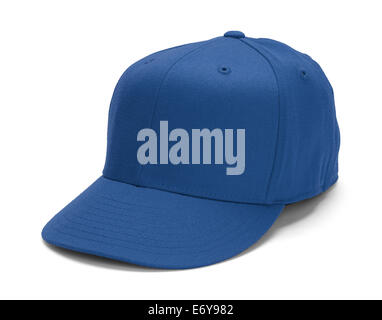 Blue Baseball Hat With Copy Space Isolated on White Background. Stock Photo