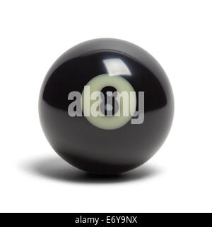 Black Pool Eight Ball Isolated on White Background. Stock Photo