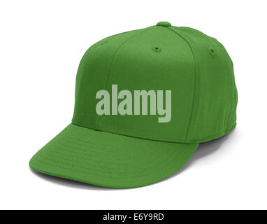 Green Baseball Hat With Copy Space Isolated on White Background. Stock Photo