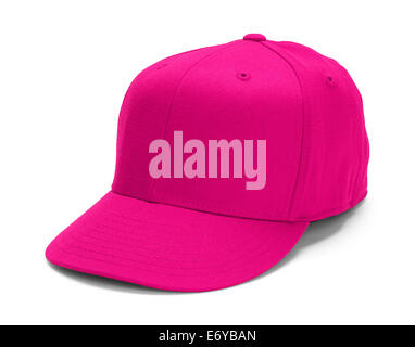 Pink Baseball Hat With Copy Space Isolated on White Background. Stock Photo