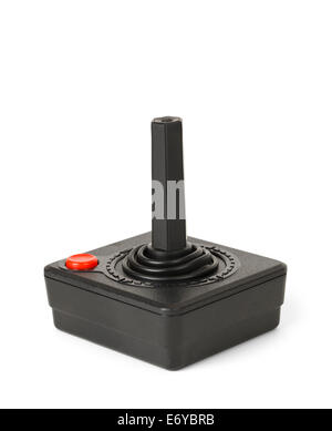 Joystick Video Games Black Isolated On White Background Stock Photo - Alamy