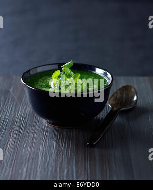 Cream of watercress soup Stock Photo