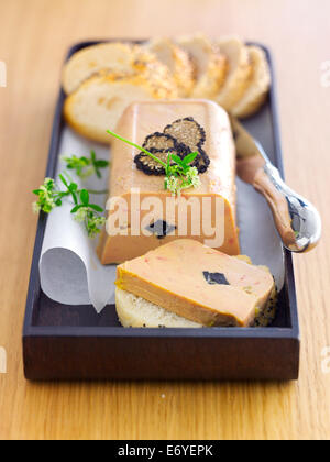 Foie gras terrine with truffles Stock Photo