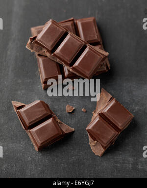 Squares of dark chocolate Stock Photo