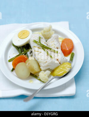 Cod and vegetables with Aïoli Stock Photo