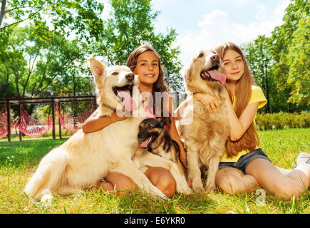 Happy pet owners Stock Photo