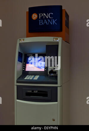 Free-standing walk-up PNC Bank ATM - USA Stock Photo