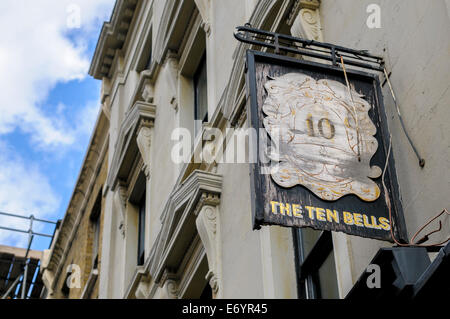 Ten Bells Pub in Spitafields, London Stock Photo
