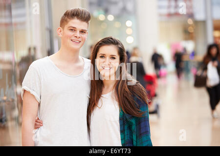 Young Couple Shopping Mall In Mall Together Stock Photo