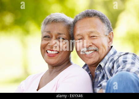 Senior  couple portrait outdoors Stock Photo