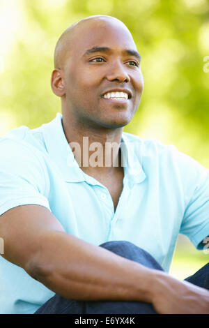 Young  man portrait outdoors Stock Photo