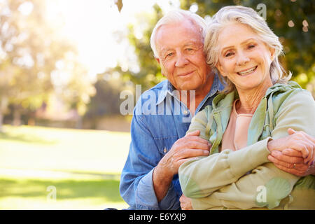 Outdoor Portrait Of Loving Senior Couple Stock Photo